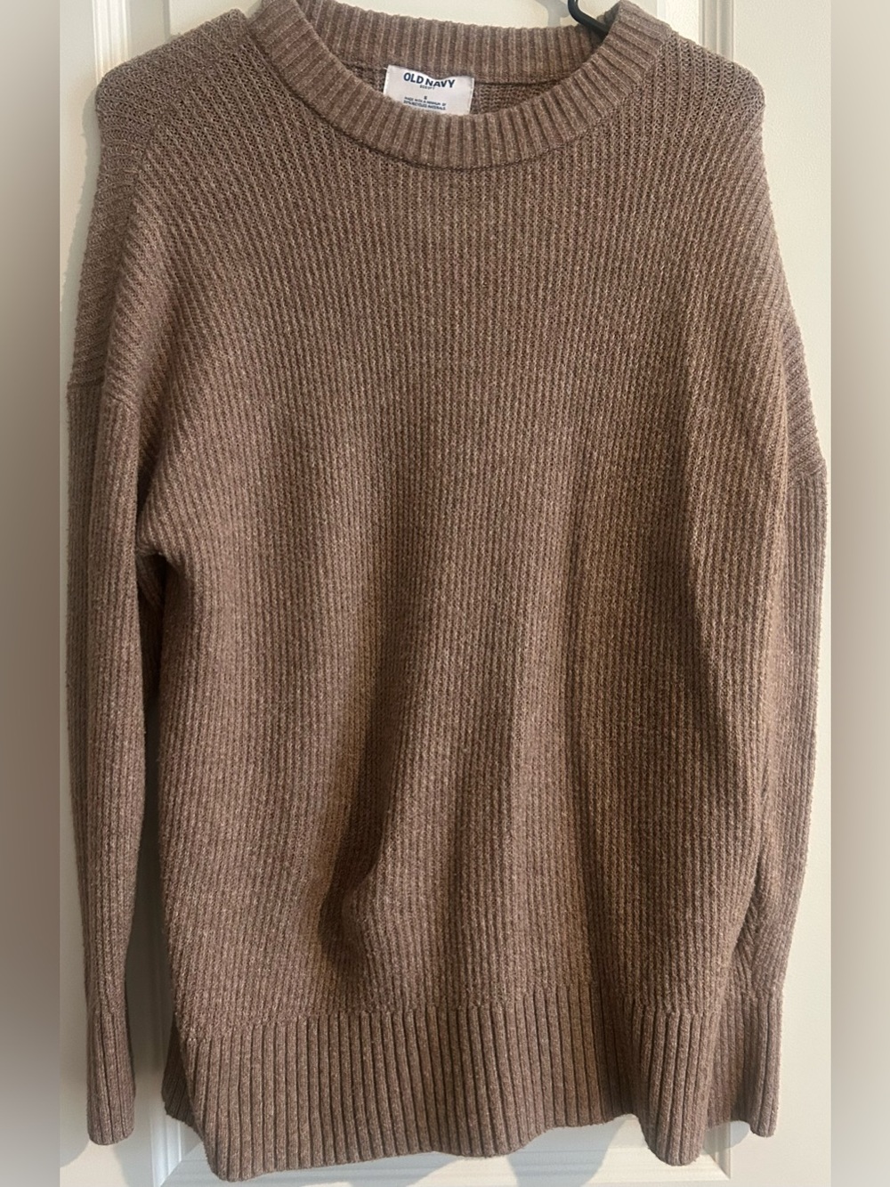 Old Navy Taupe Ribbed Crewneck Sweater